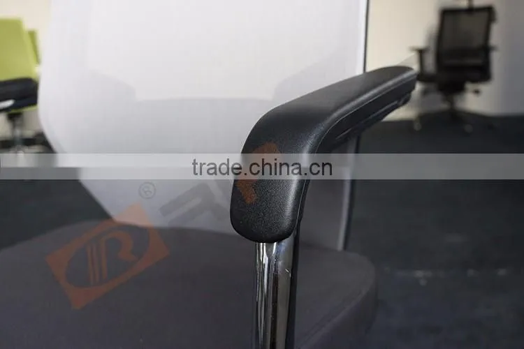 Cheap customized black mesh arched bow conference meeting room chair with electroplating bow foot frame