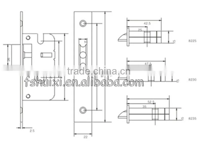 high quality iron door lock body