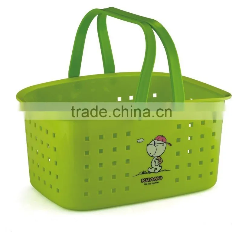 Hot selling Plastic Storage Basket Bathroom Box with Handles