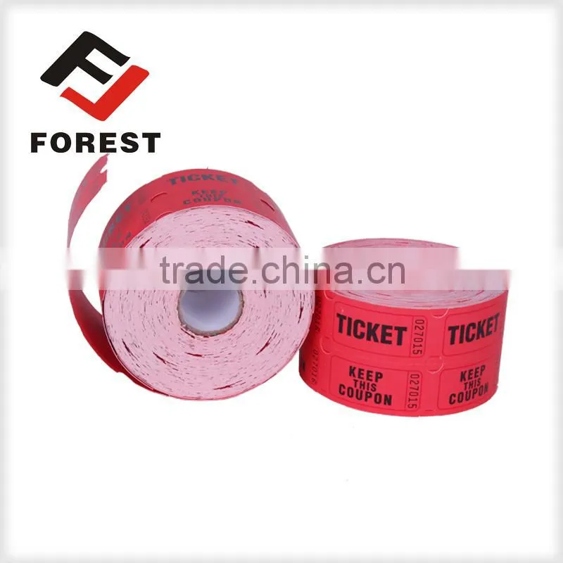 Supplied raffle tickets, admission tickets, lottery tickets, game tickets printing