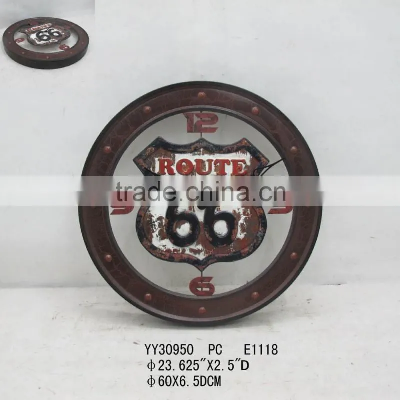 Factory decorative antique bird metal wall round clock