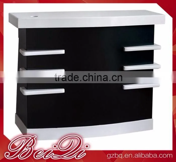 Beiqi Reception Desk Counter Stand White & Black Commercial Furniture Used Checkout Counters for Sale