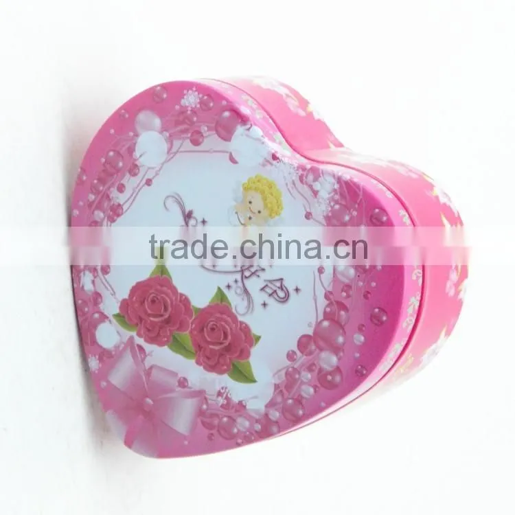 Chocolate use and metal tin material wedding heart box