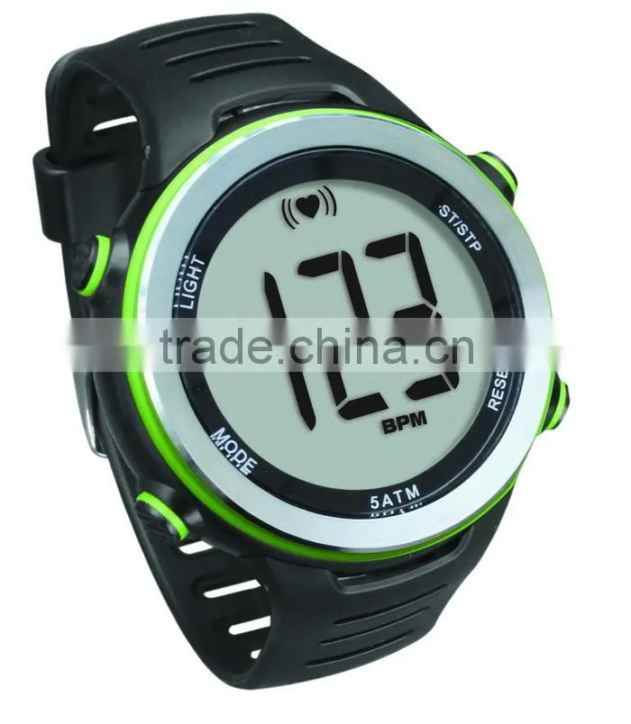 Digital Sport Watches with Heart Rate Monitor - Pulse Monitor Rubber Chest Strap