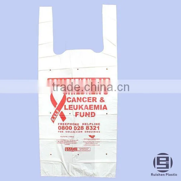 Biodegradable PE Plastic Charity Bag With Printing For Collection