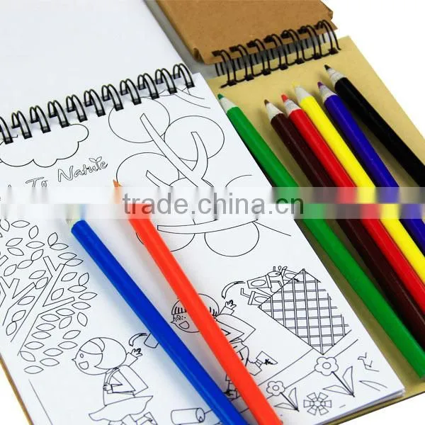 Kids Creative Colored Pencils with Spiral Drawing Notebook