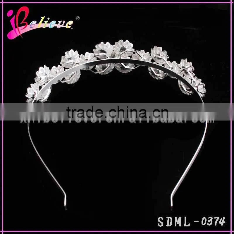 Wholesale hairband jewelry metal flower headband,women hair headband with diamond