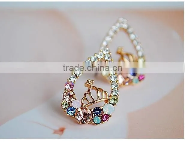 2014 hot sell fashion crystal rhinestone teardrop earring