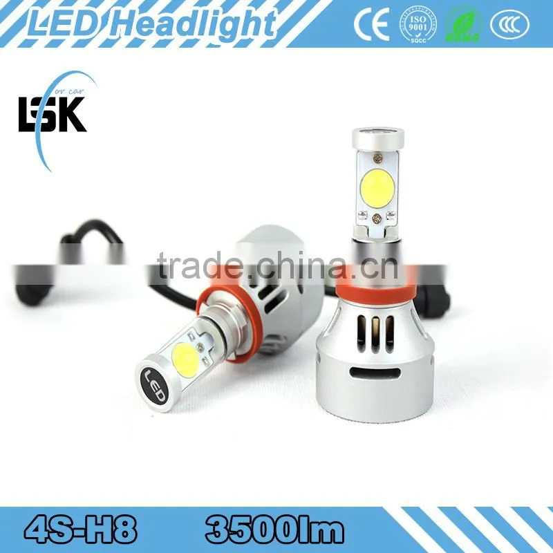 Manufacture 4s led headlight high bright 35w 12v led headlight bulb kit, used for motorcycle/cars headlight