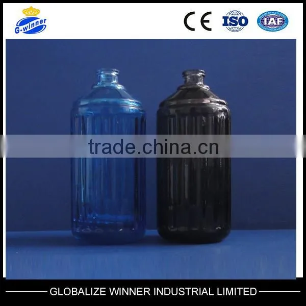 100ml amber blue perfume glass bottle ,printing cosmetic bottle