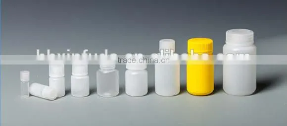 Plastic Bottles, Natural PP Cylinders w/ Screw Caps