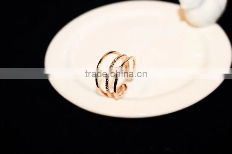 2015 Three Layer Fashion Midi Rings Rhinestone Cross Punk Rings For Women and men