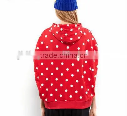 fashion women's polka dots hoodies