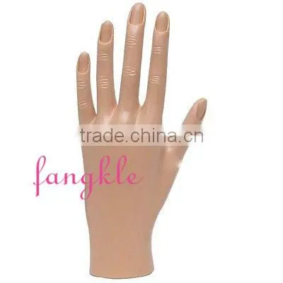 Hard silicon hand model for nails