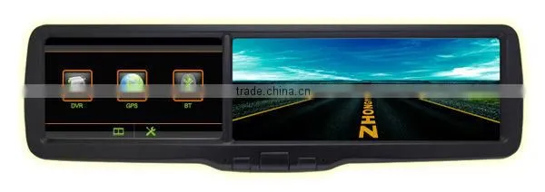 rearview mirror car monitor gps with DVR, FM transmission