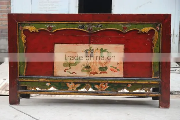 Chinese antique furniture/Mongolia Reproduction cabinet/hand-painting cabinet
