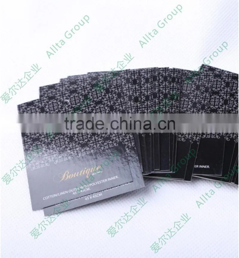 Gold stamped jewelry tags, printed clothing hangtags, garment paper hang tags OEM in China
