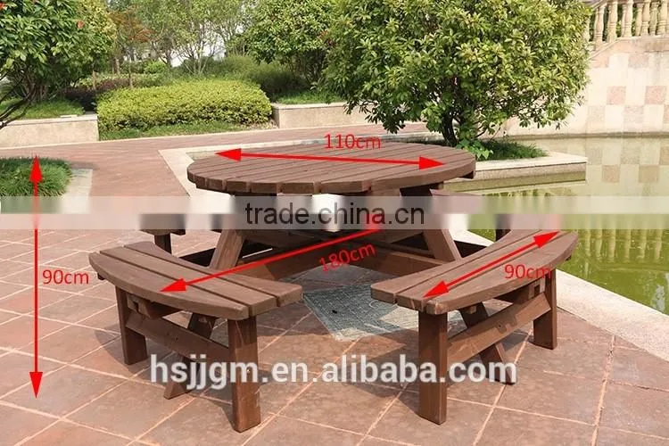 outdoor wooden antique picnic table