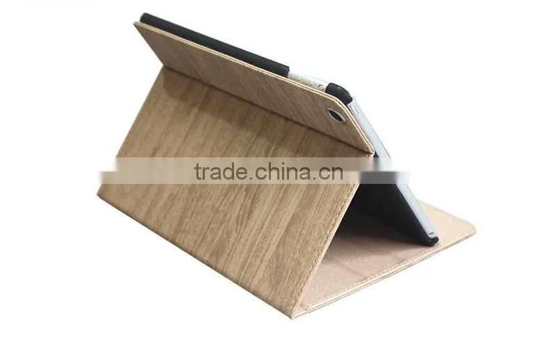 Best Selling Item Tablet Case With Wooded Grain PU Cover For iPad