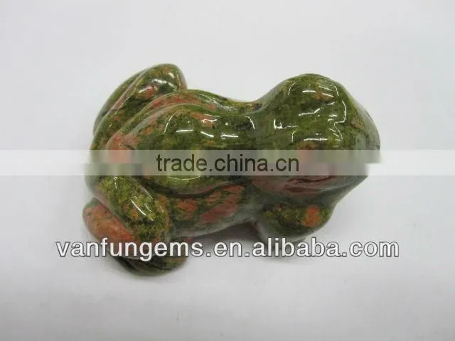 2" natural rose quartz carved frog