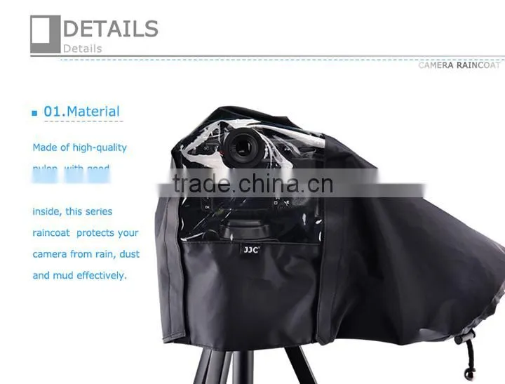 JJC Camera Rain Cover RC-DK Black Nylon Rain Cover for Canon