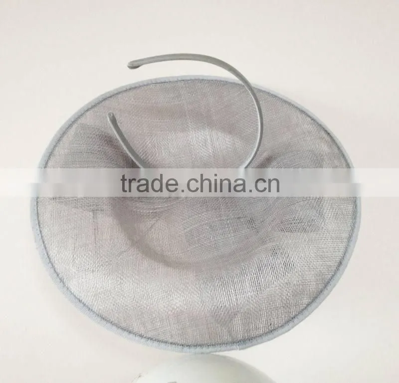 Silver big disc sinamay fascinator