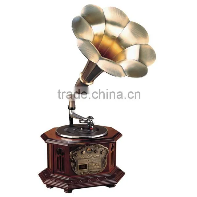 Archaize vinyl record player pure copper loudspeakers with wireless bluetooth retro phonograph record machine