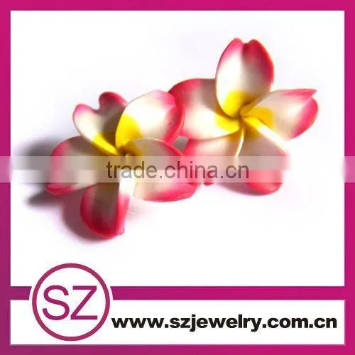 Popular polymer clay tear drop flower pattern dangle earring