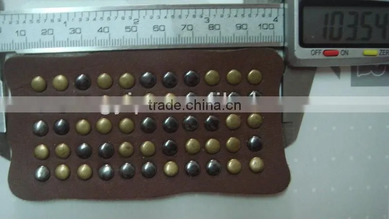 eco-friendly cheap real leather patch with metal jeans rivet