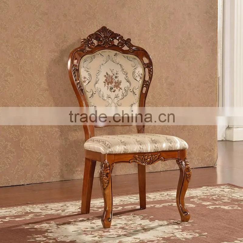 Originals classic carved fabric wood dining chairs for restaurant