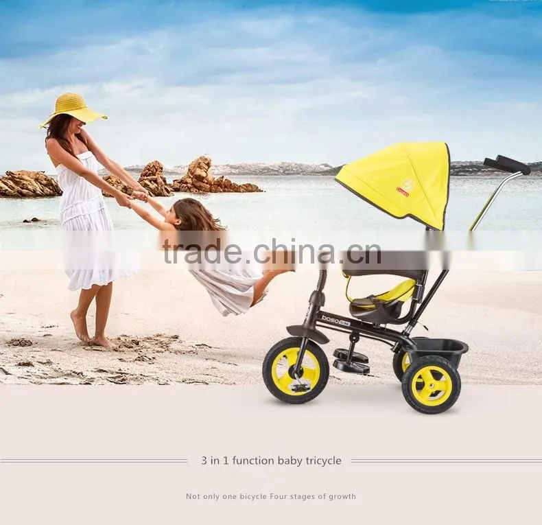 2016 hot selling pusher three wheel baby walker for big babies