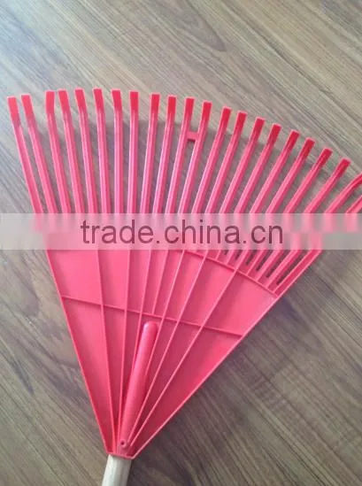 22T Wooden Handle Plastic Garden Rake
