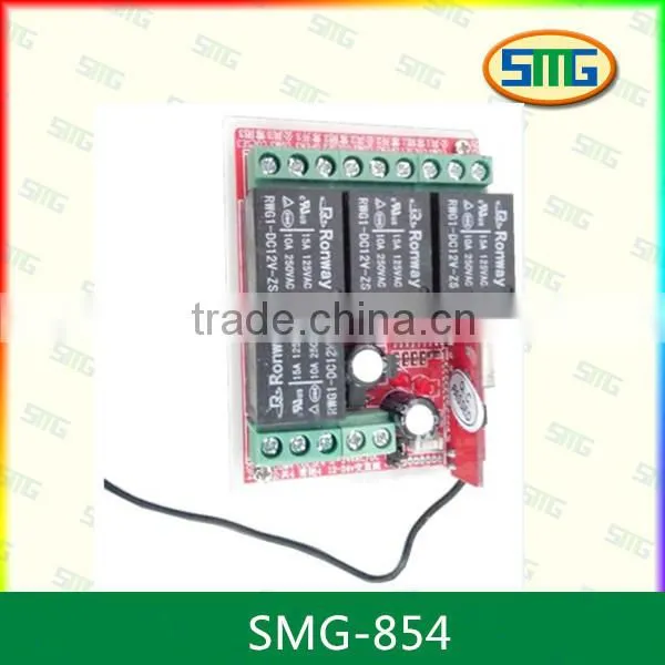 4 Channel compatiable all codes remotes12-24V ac/dc rf garage receiver SMG-854