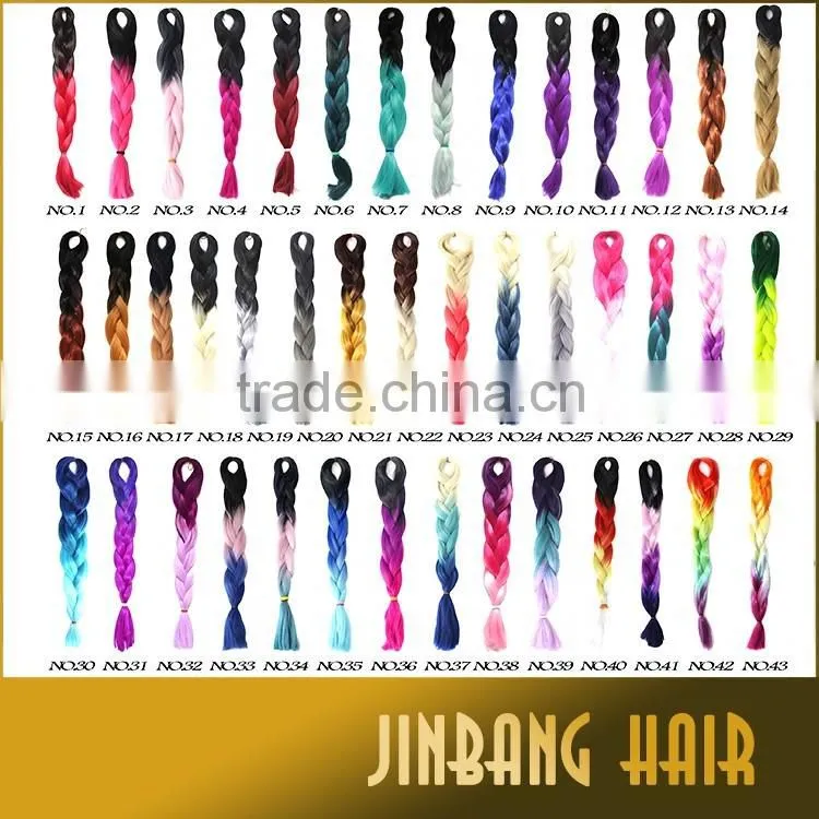 24 Inch 1B/Blue Two Tone Jumbo Ombre Braiding Hair Made of High Quality Synthetic Fiber Jumbo Braids