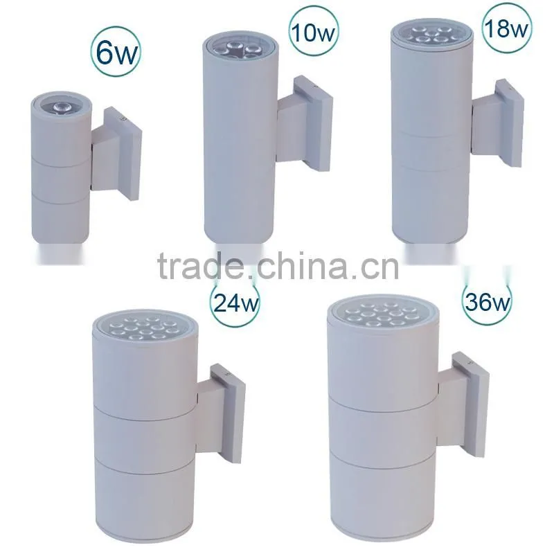 2016 Newest Design up and down led Light 6w 10w 18w 24w 36w outdoor wall light for garden yard lawn hotel