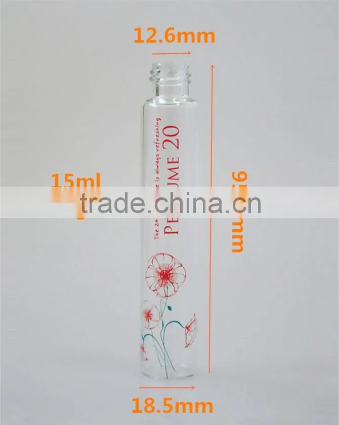 15ml Borosilicate glass spray perfume bottle with with aluminum lid