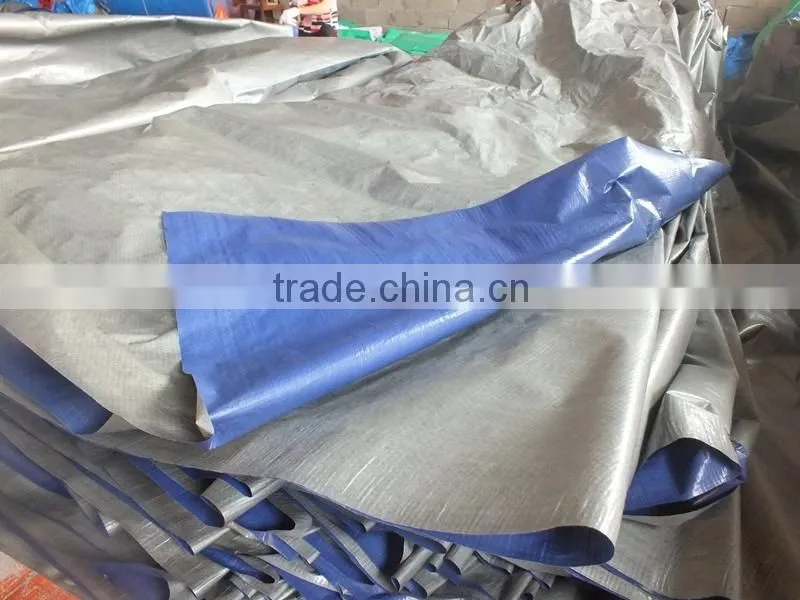 plastic PP tarpaulin plastic sheet sliver/blue triangle plastic rope waterproof antioxidant anti-aging china supplier wholesale