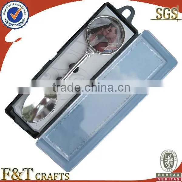 cheap custom mini metal silver souvenir spoon with paster