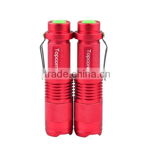 XML T6 LED Zoomable 5 Mode Flashlight Torch Lamp Zoom (Red)