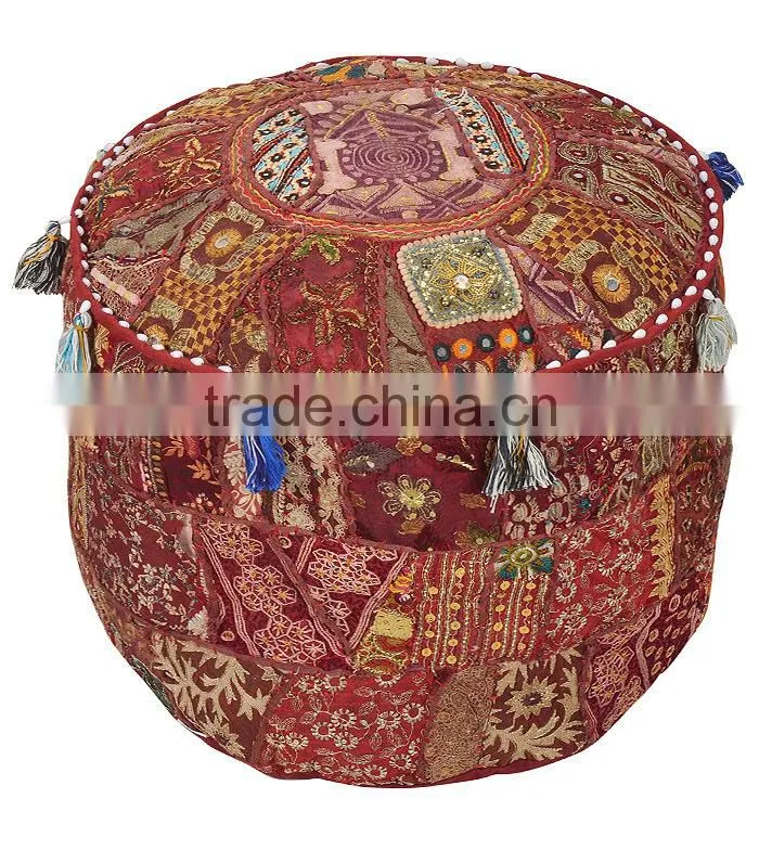 Buy Gorgeous Vintage Fabric Patch Work Ottoman Foot Stool Bean Bag Floor Pouf
