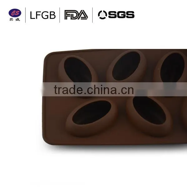 High quality fashionable customized coffee bean shape Silicone Ice cube Tray