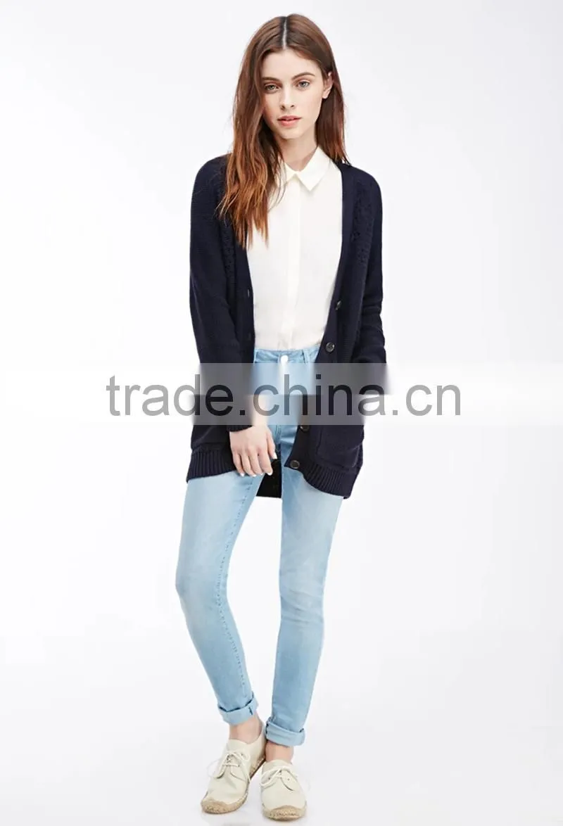 Lady spring acrylic/ramie polyester sweater