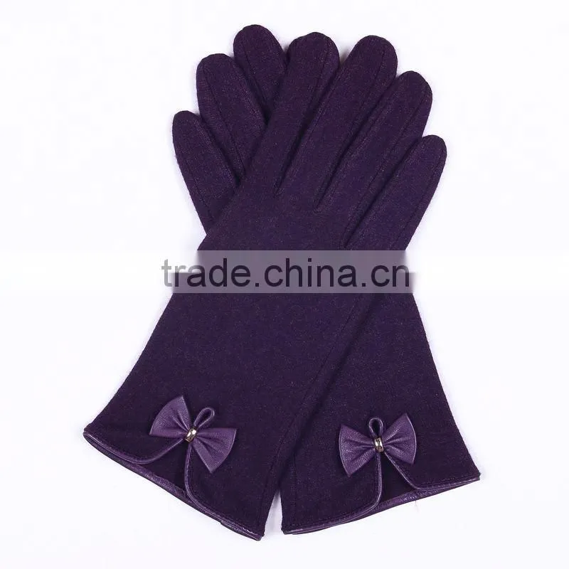 ZF5189 Newest styles red color touch screen soft wool gloves for ladies