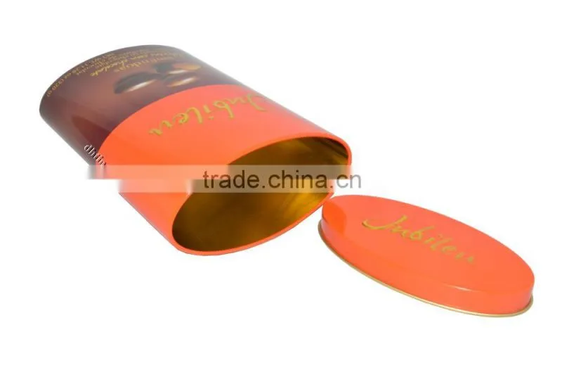 oval chocolate tin, oval chocolate box, oval metal box