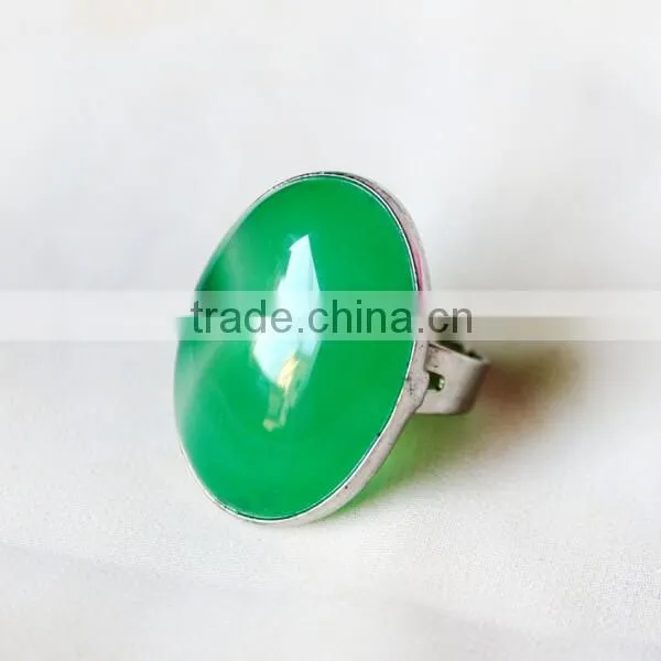 Natural agate chalcedony gem ring