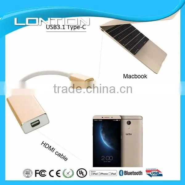Aluminum shell USB 3.1 Type C to mini DisplayPort/DP adapter
