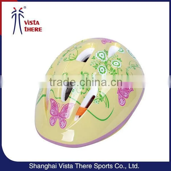 Colourful logo Print Lovely Fashion Foam Kids Bicycle Helmet