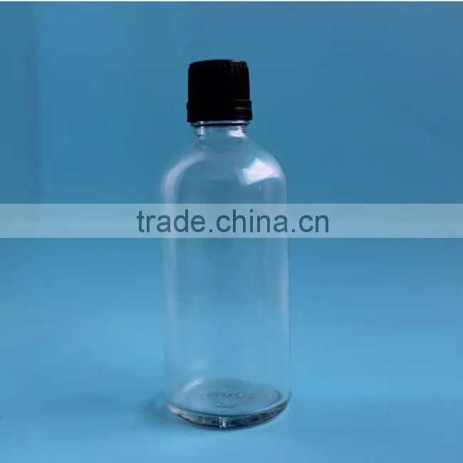 Transparent 100ml essential oil bottle plastic screw cap