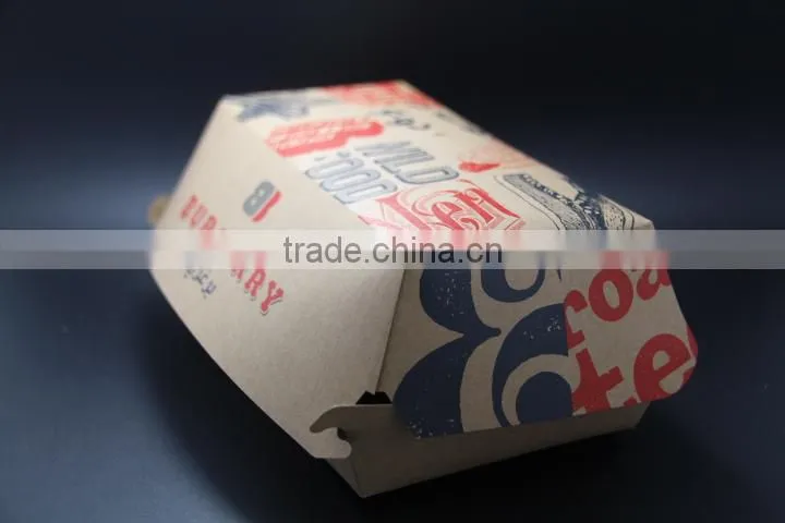 Custom logo take out brown kraft packing paper food grade pail/ box