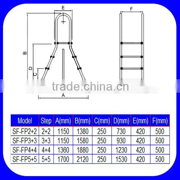 SL swimming pool ladder, pool slide ladder